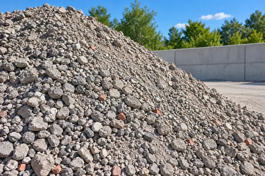 Betonový recyklát na skládce